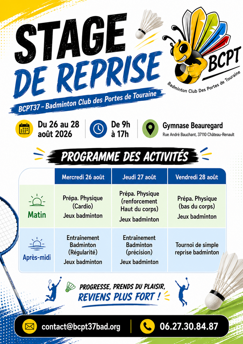 Stage de reprise Août 2026