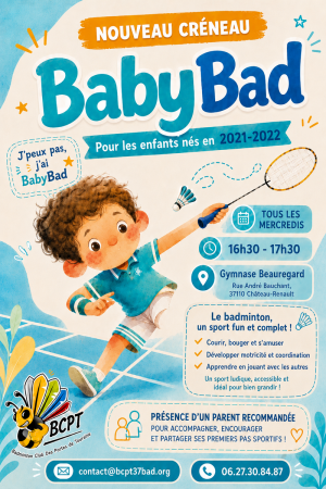 Nouveau créneau BabyBad au BCPT37