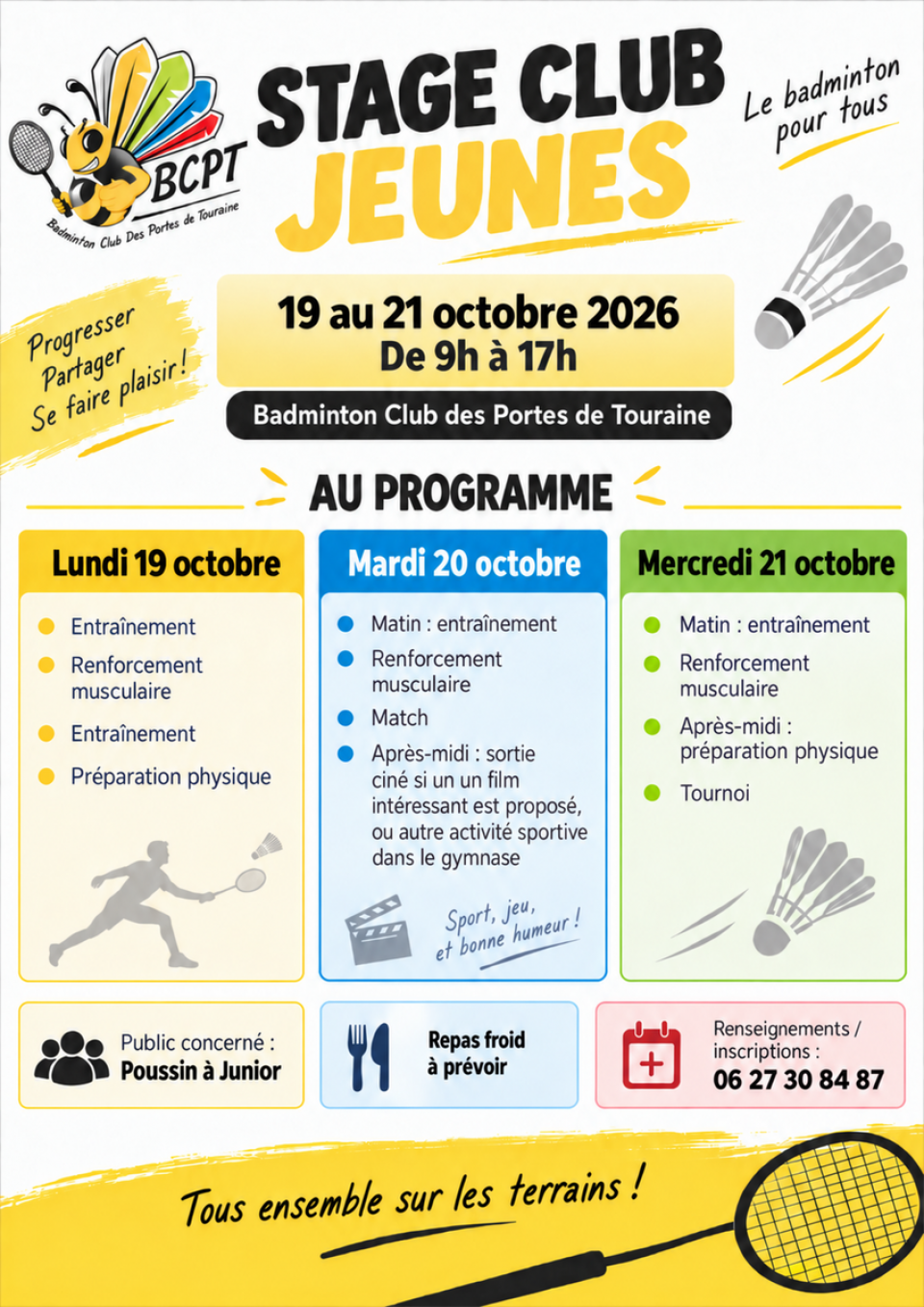 Stage jeunes vacances Octobre 2026